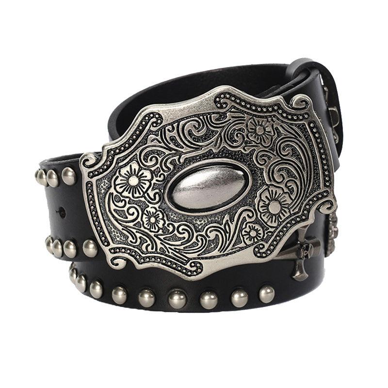 Smooth Buckle Skull Hip Hop Belt Men personality - melvincucci
