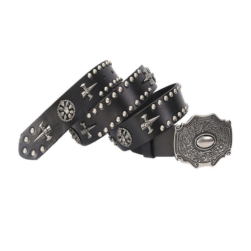 Smooth Buckle Skull Hip Hop Belt Men personality - melvincucci