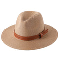 Soft Shaped Straw Hat Women Men Wide Brim Sun Cap UV Protection Fedora Hat - melvincucci