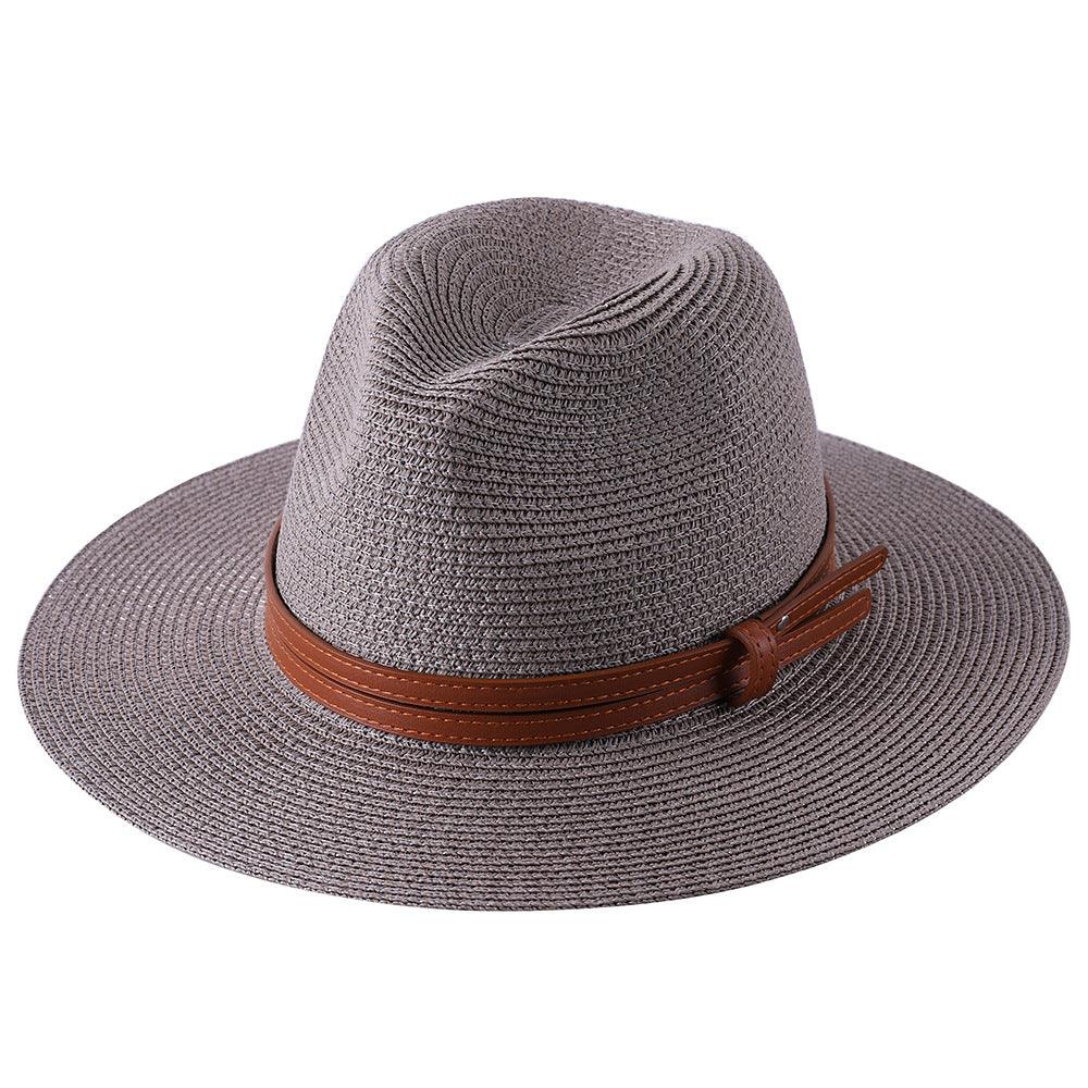 Soft Shaped Straw Hat Women Men Wide Brim Sun Cap UV Protection Fedora Hat - melvincucci