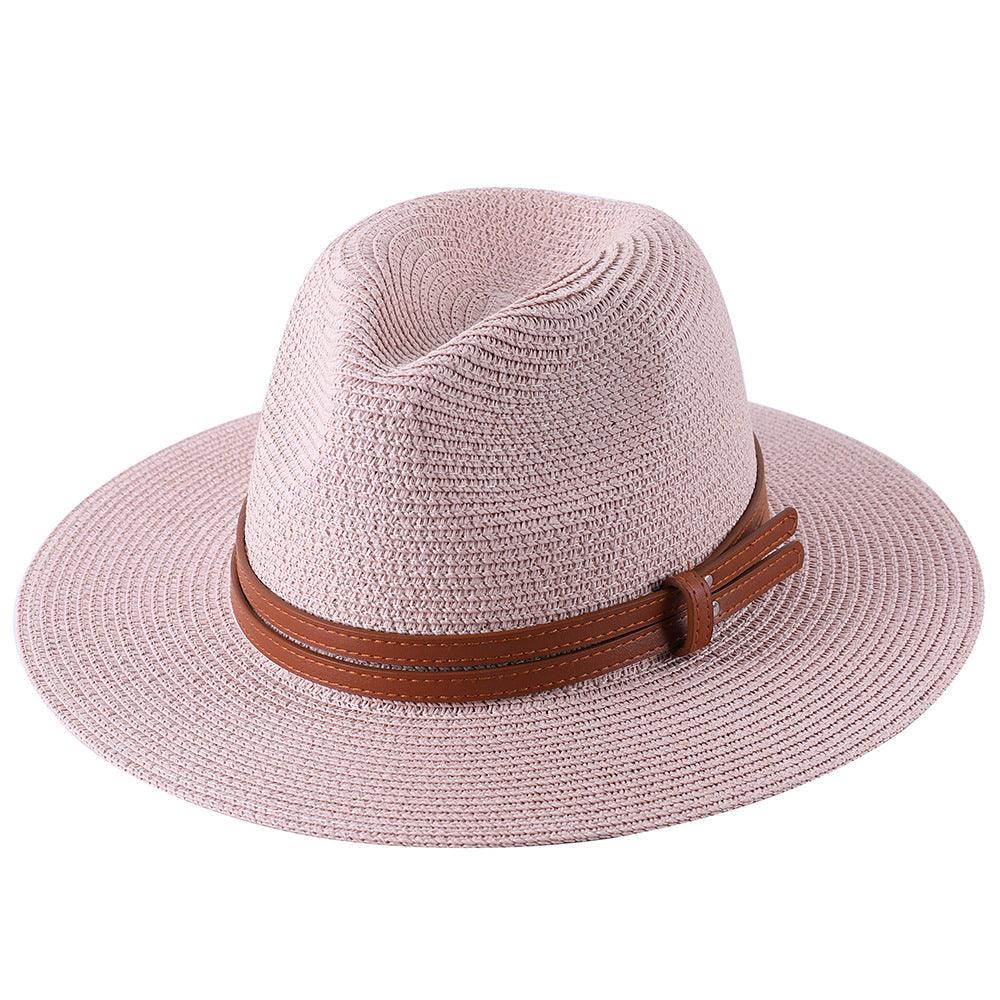 Soft Shaped Straw Hat Women Men Wide Brim Sun Cap UV Protection Fedora Hat - melvincucci