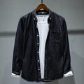 Solid Color Long-sleeved Denim Shirt Jacket Men - melvincucci