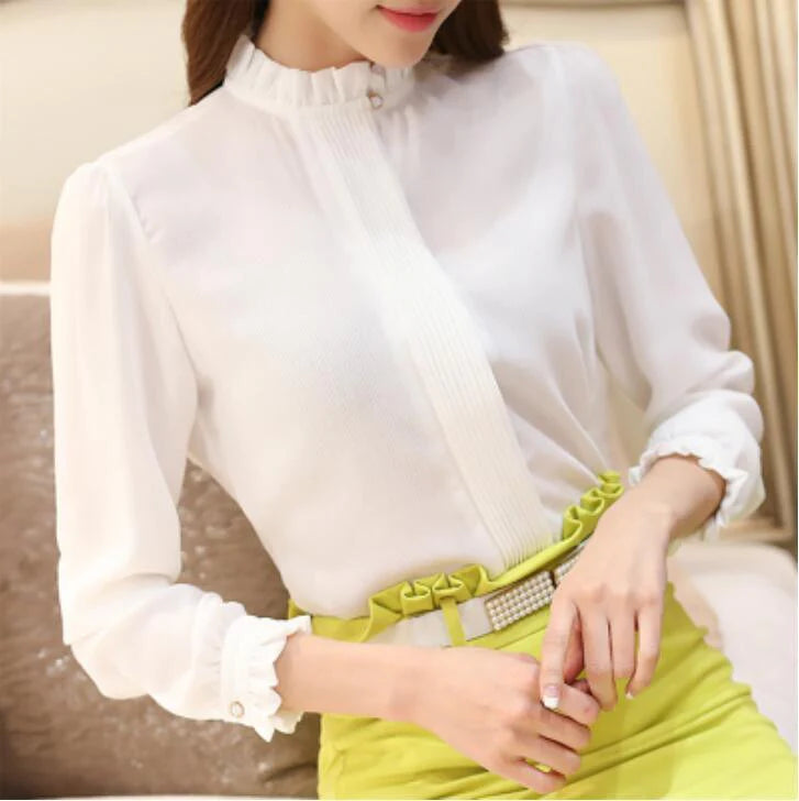 Solid color single breasted chiffon shirt - melvincucci
