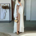 Solid Open Abaya Kimono Dubai Turkey Kaftan Muslim Cardigan - melvincucci