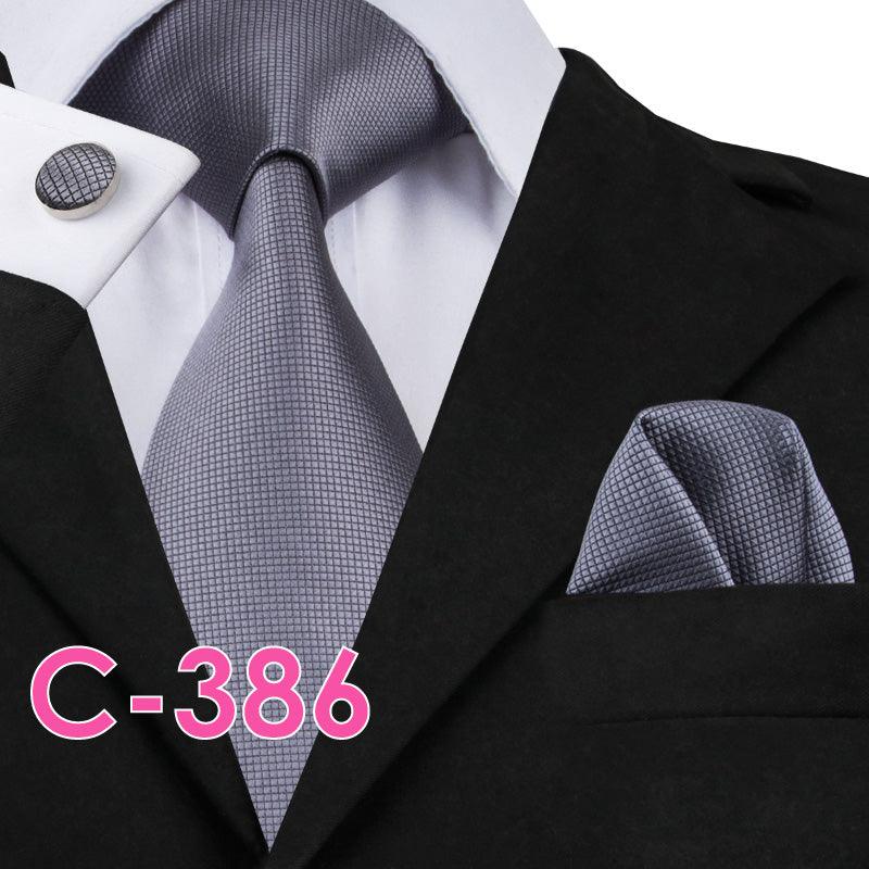 Solid Silk Mens Ties Neck Tie Set For Men Suits Tie Handker - melvincucci