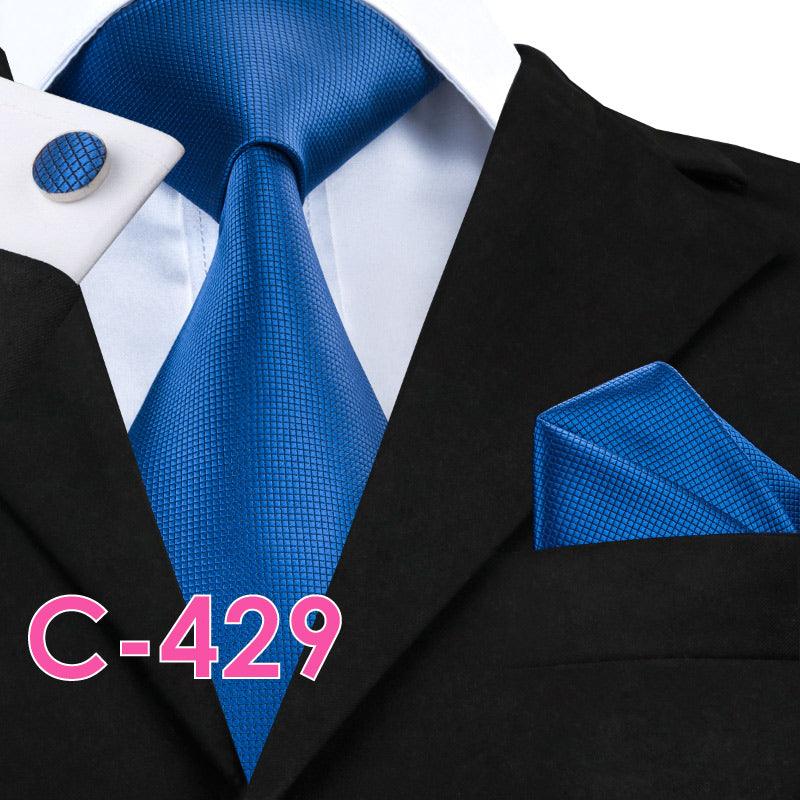 Solid Silk Mens Ties Neck Tie Set For Men Suits Tie Handker - melvincucci