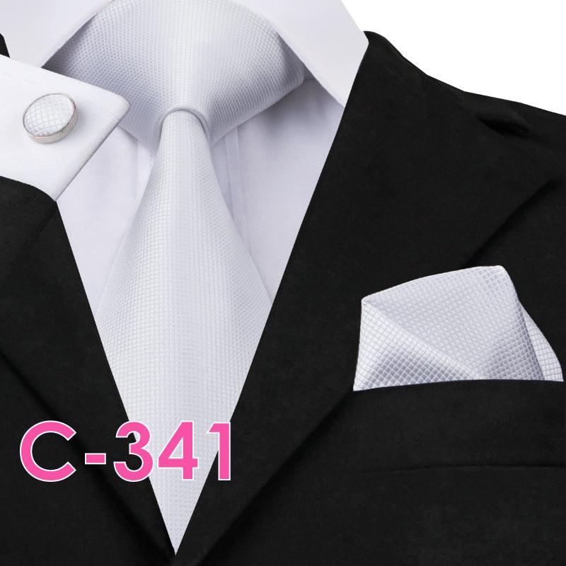 Solid Silk Mens Ties Neck Tie Set For Men Suits Tie Handker - melvincucci