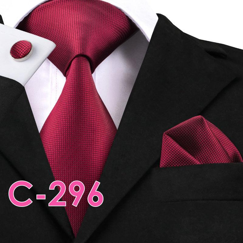 Solid Silk Mens Ties Neck Tie Set For Men Suits Tie Handker - melvincucci