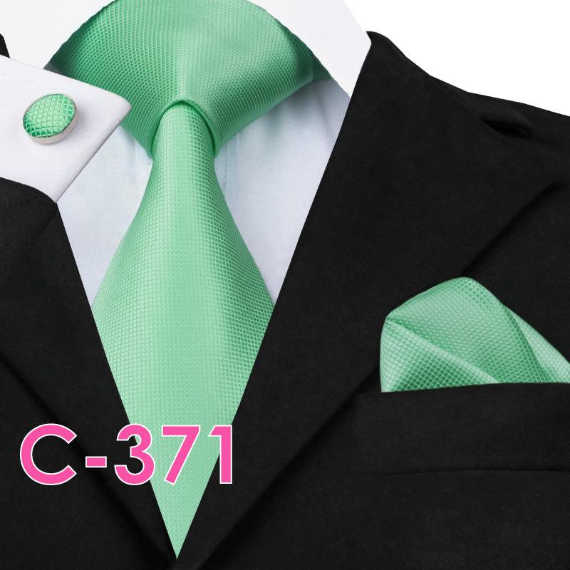 Solid Silk Mens Ties Neck Tie Set For Men Suits Tie Handker - melvincucci