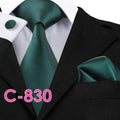 Solid Silk Mens Ties Neck Tie Set For Men Suits Tie Handker - melvincucci