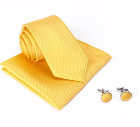 Solid Silk Mens Ties Neck Tie Set For Men Suits Tie Handker - melvincucci