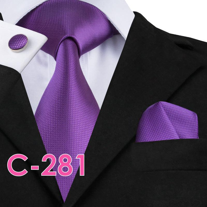 Solid Silk Mens Ties Neck Tie Set For Men Suits Tie Handker - melvincucci
