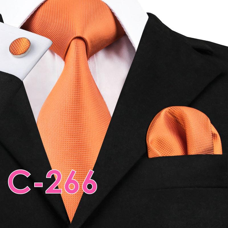 Solid Silk Mens Ties Neck Tie Set For Men Suits Tie Handker - melvincucci