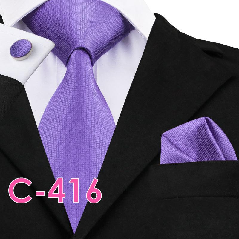 Solid Silk Mens Ties Neck Tie Set For Men Suits Tie Handker - melvincucci