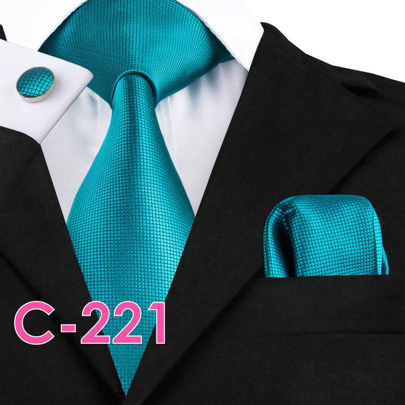 Solid Silk Mens Ties Neck Tie Set For Men Suits Tie Handker - melvincucci