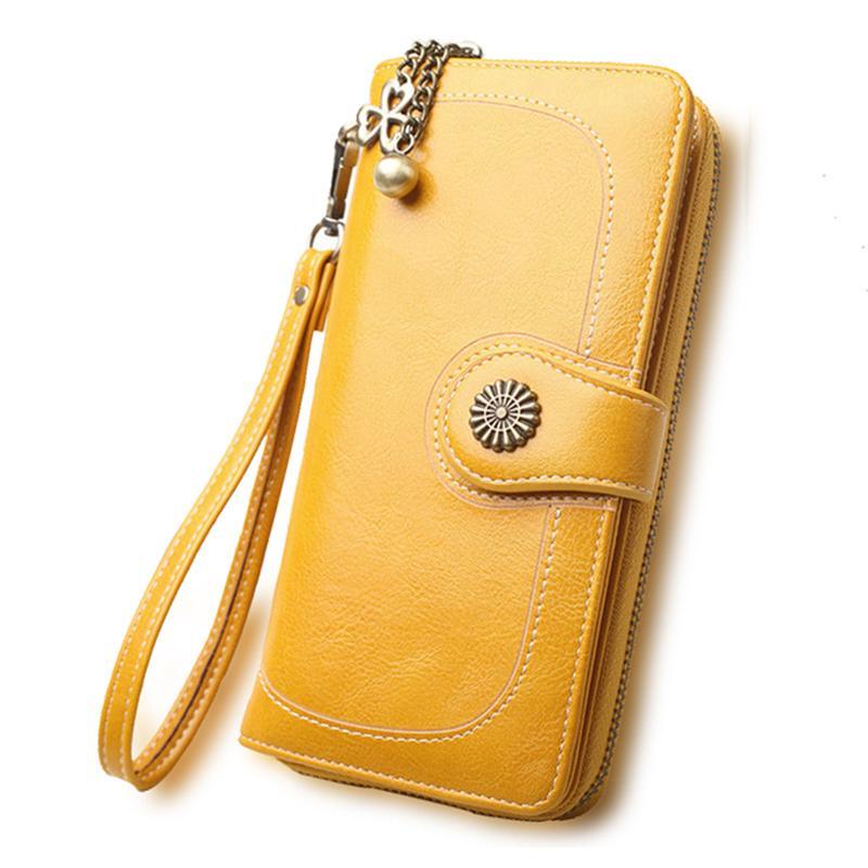 Split Leather Long Wallet for Women - melvincucci