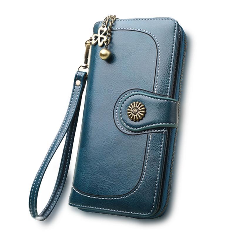 Split Leather Long Wallet for Women - melvincucci