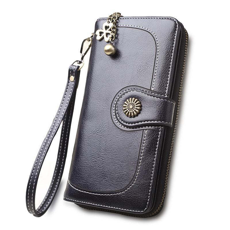 Split Leather Long Wallet for Women - melvincucci