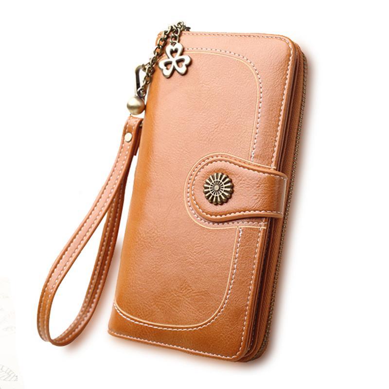 Split Leather Long Wallet for Women - melvincucci
