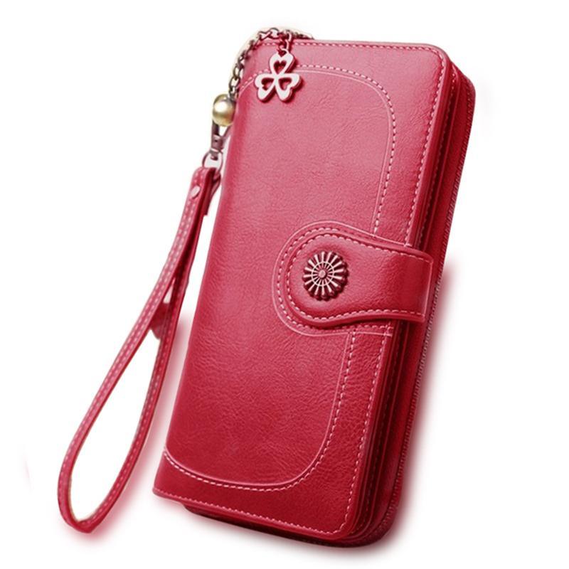 Split Leather Long Wallet for Women - melvincucci