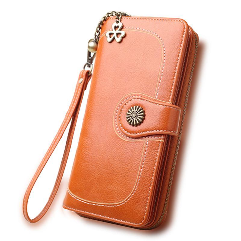 Split Leather Long Wallet for Women - melvincucci