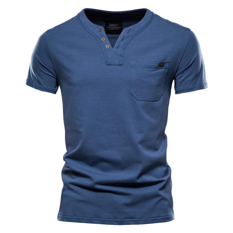 Sports T-shirt Slim Cotton Pocket Men - melvincucci