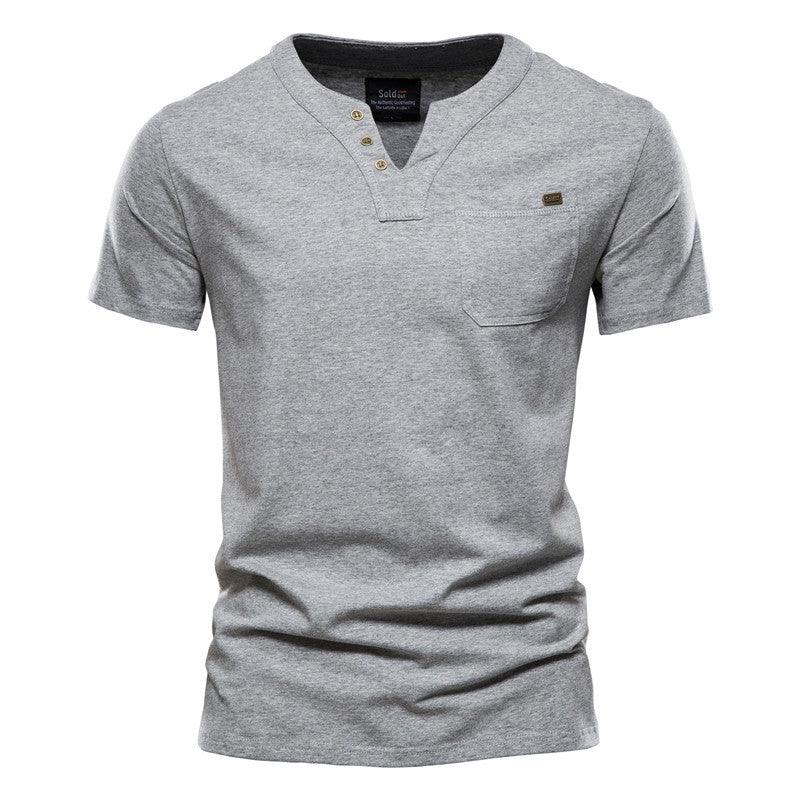 Sports T-shirt Slim Cotton Pocket Men - melvincucci
