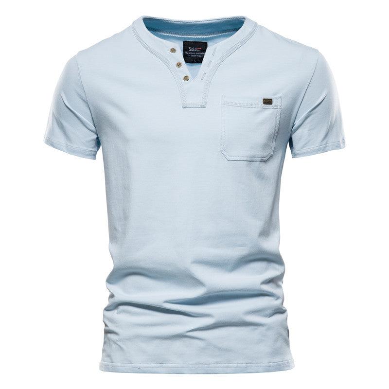 Sports T-shirt Slim Cotton Pocket Men - melvincucci