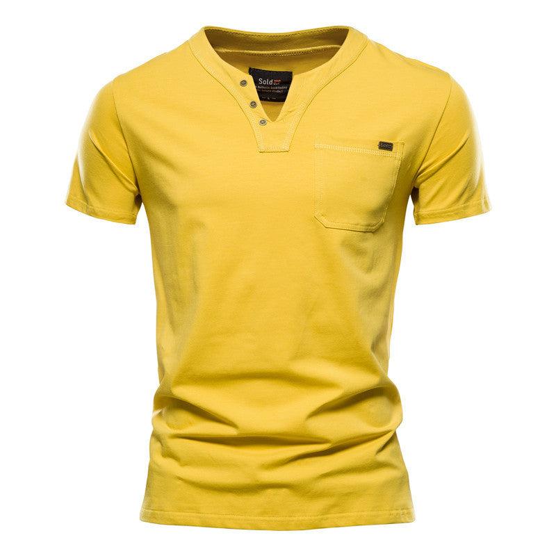 Sports T-shirt Slim Cotton Pocket Men - melvincucci