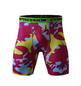Sports tights men running fitness marathon camouflage shorts quick-drying breathable compression pants - melvincucci