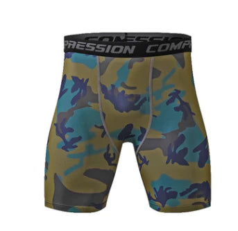 Sports tights men running fitness marathon camouflage shorts quick-drying breathable compression pants - melvincucci