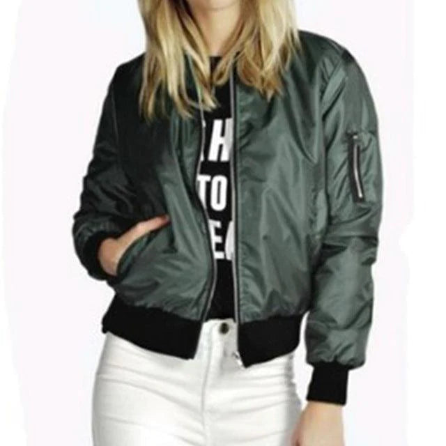 Sportswear Short Bomber Jacket Coat Autumn Women - melvincucci