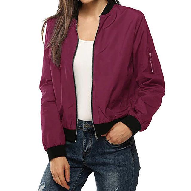 Sportswear Short Bomber Jacket Coat Autumn Women - melvincucci