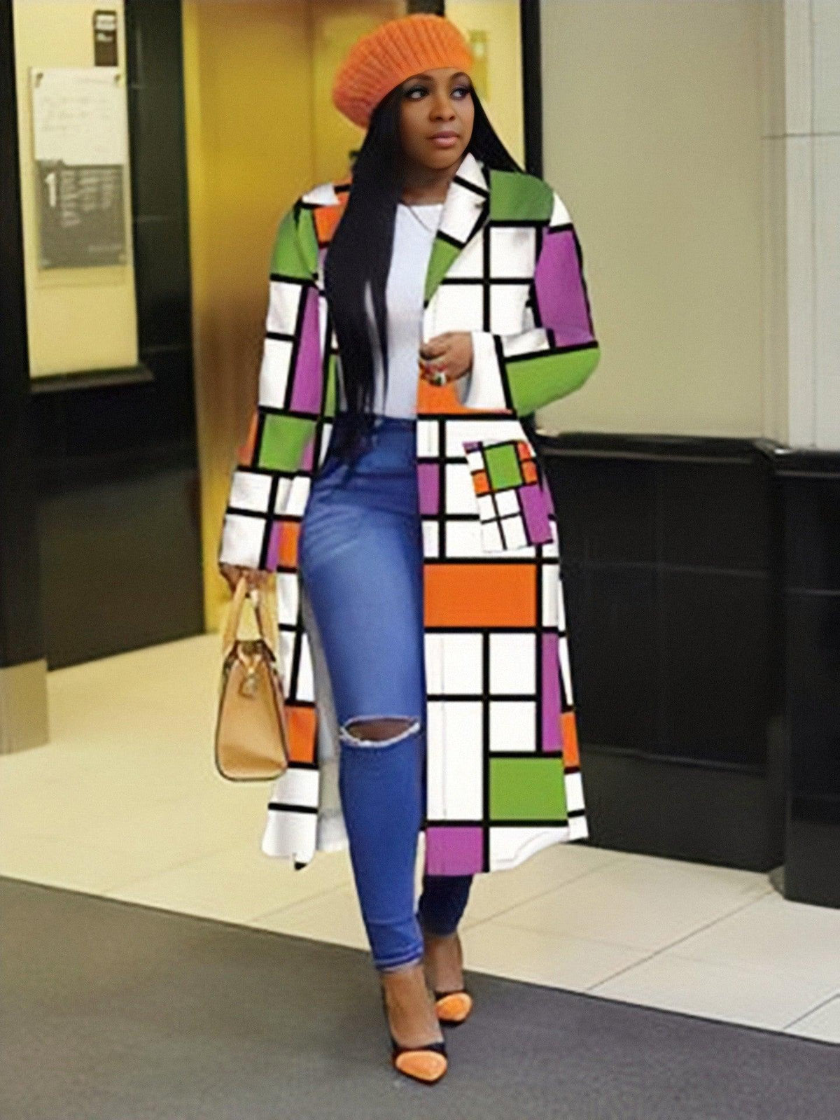 Spring African Women Long Sleeve Printing Plus Sie Long Shirt Dress S-5XL - melvincucci