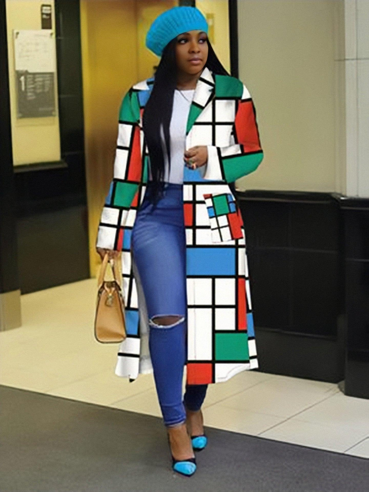 Spring African Women Long Sleeve Printing Plus Sie Long Shirt Dress S-5XL - melvincucci