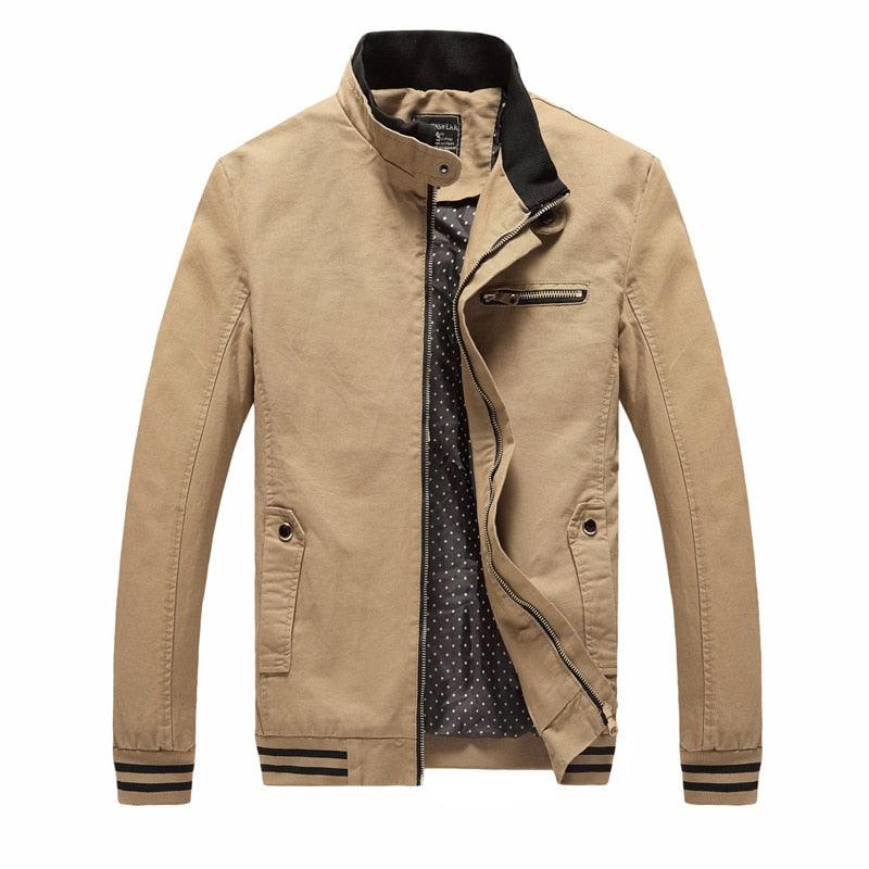 Spring Autumn Men Casual Jacket Coat Men's Fashion Washed 100% Pure Cotton Brand-Clothing Jackets Male Coats - melvincucci