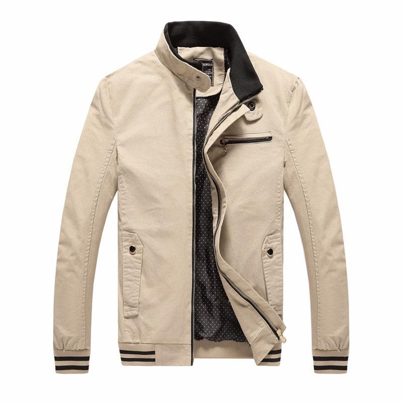 Spring Autumn Men Casual Jacket Coat Men's Fashion Washed 100% Pure Cotton Brand-Clothing Jackets Male Coats - melvincucci