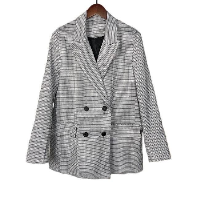Spring Blazer Women Double Breasted Oversized - melvincucci