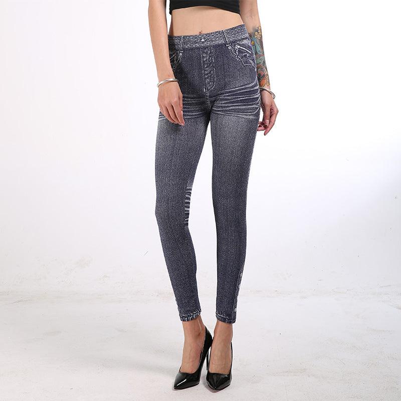 Spring new imitation denim leggings women - melvincucci