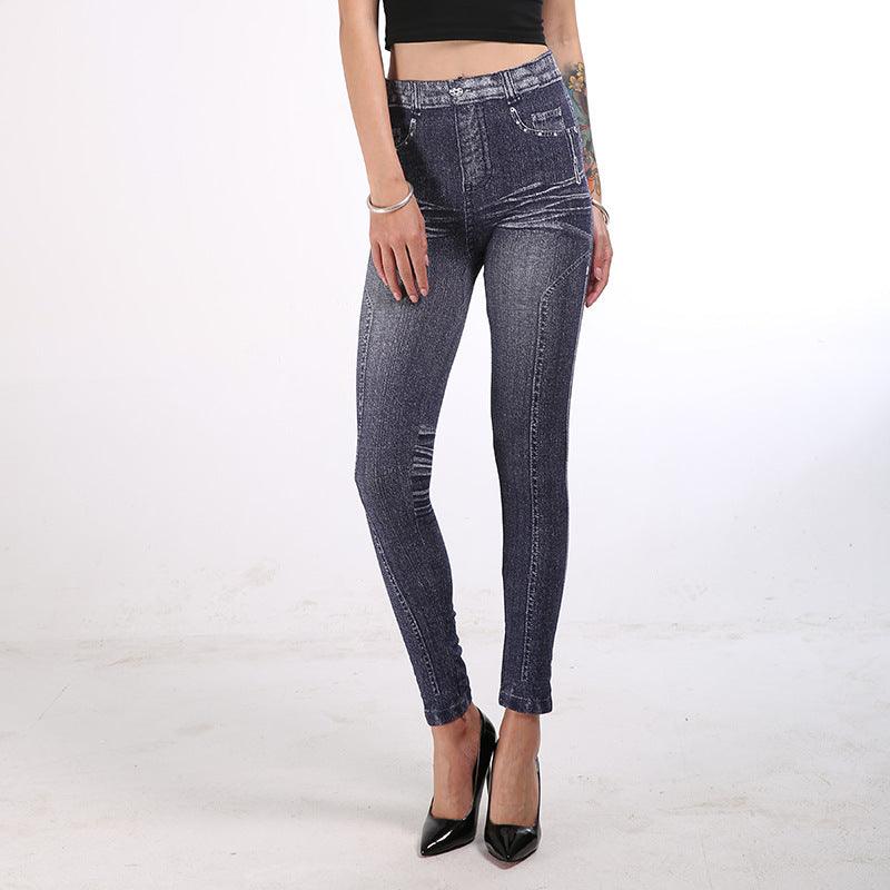 Spring new imitation denim leggings women - melvincucci
