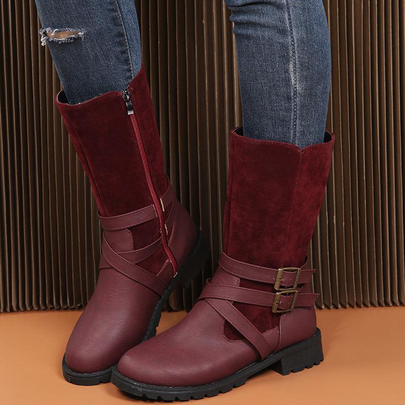 Square Heel Large Size Women's Shoe  Low Heel Casual Foot Belt - melvincucci