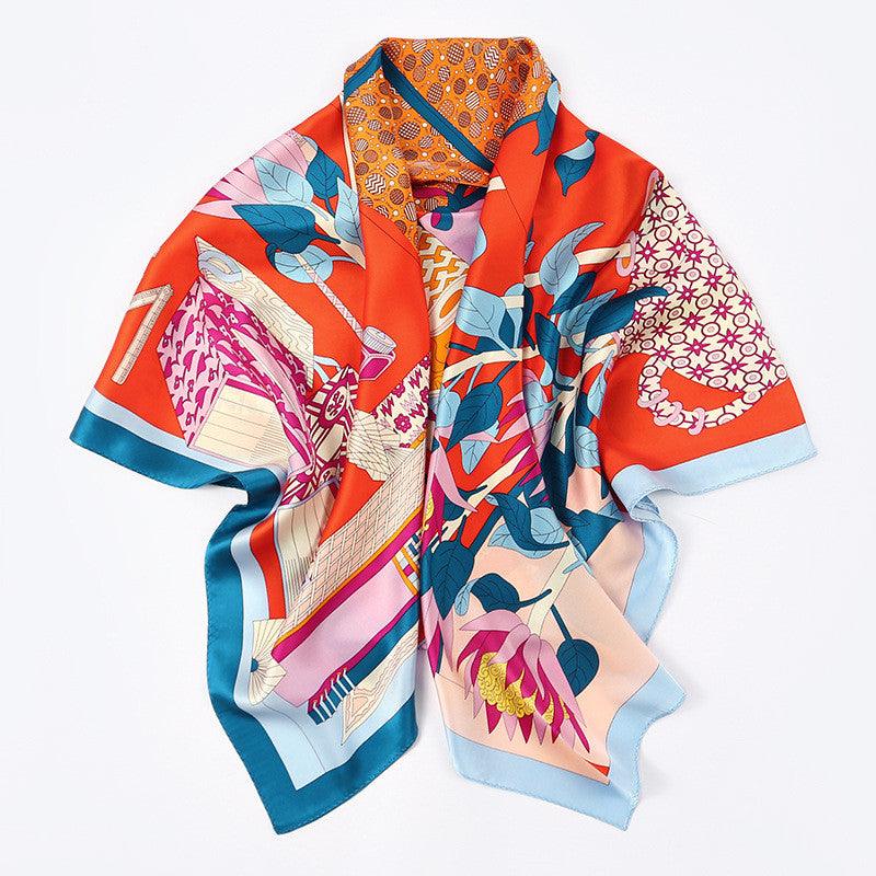 Square Scarf Windproof And Warm Heavy Silk Silk Scarf - melvincucci