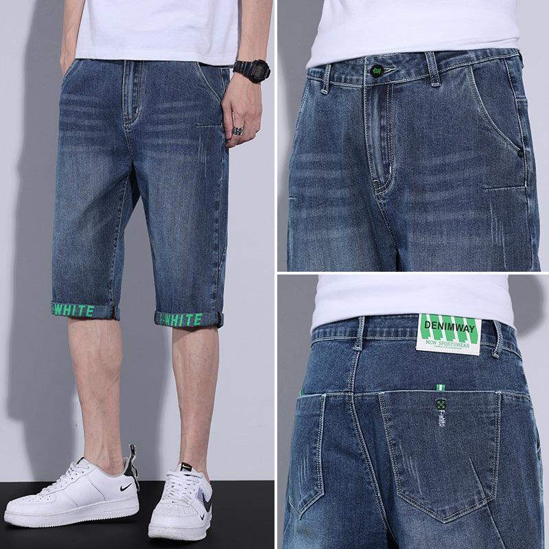 Straight Loose Casual Middle Pants Cropped Beach Pants Men - melvincucci