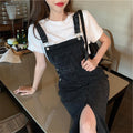 Strap Skirt Split Retro Denim Dress Women - melvincucci