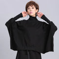 Street bat shirt irregular long sleeve pullover loose coat sweater women - melvincucci