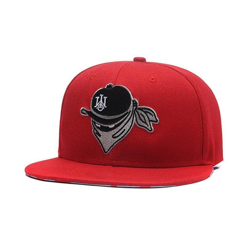 Street Dance Flat-Brimmed Hat Men Dkateboard Baseball Cap Masked Embroidery Hat - melvincucci