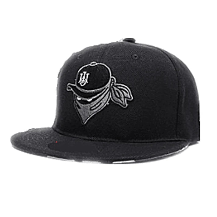 Street Dance Flat-Brimmed Hat Men Dkateboard Baseball Cap Masked Embroidery Hat - melvincucci