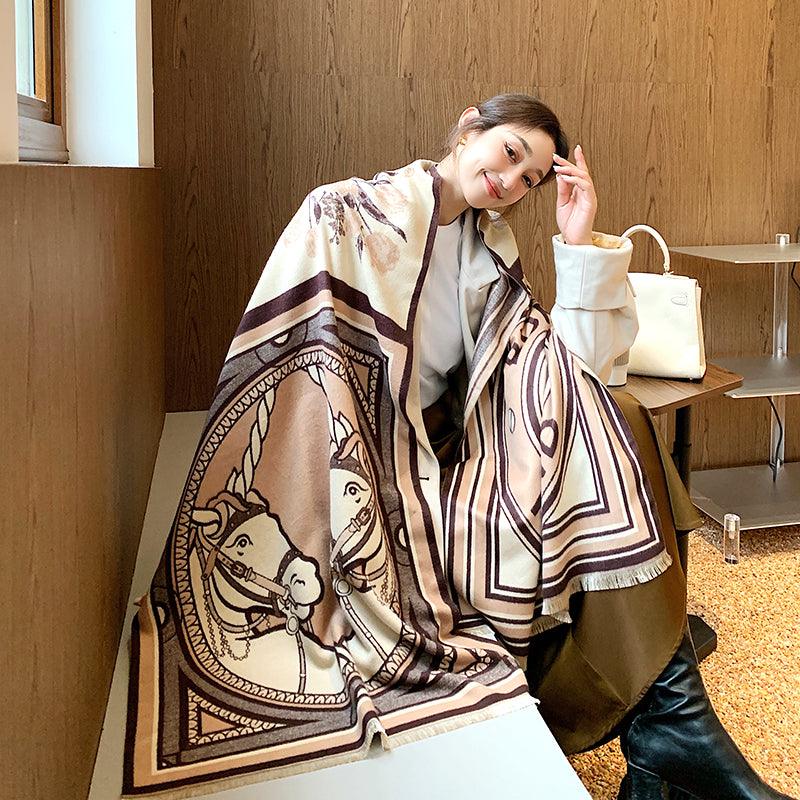 Street Geometric Imitation Cashmere Shawl Scarf Women - melvincucci
