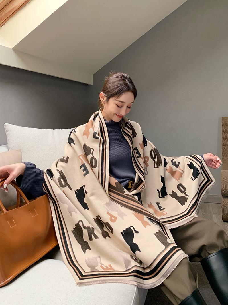 Street Geometric Imitation Cashmere Shawl Scarf Women - melvincucci