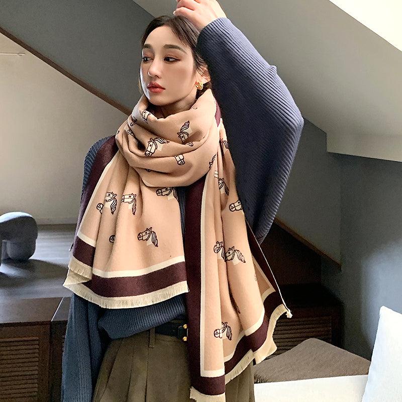 Street Geometric Imitation Cashmere Shawl Scarf Women - melvincucci